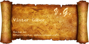 Vinter Gábor névjegykártya